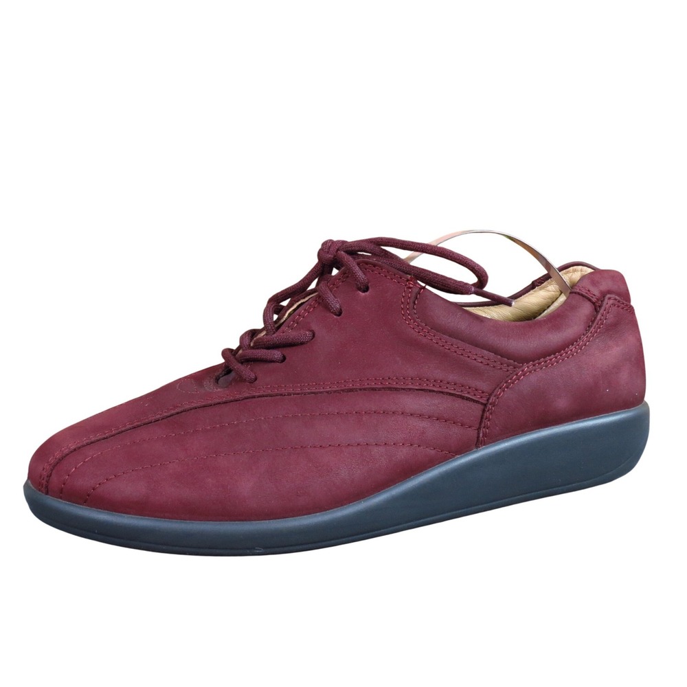 Hotter Tone Womens Walking Shoes Size 6.5 EEE Extra Wide Comfort Burgundy Nubuck